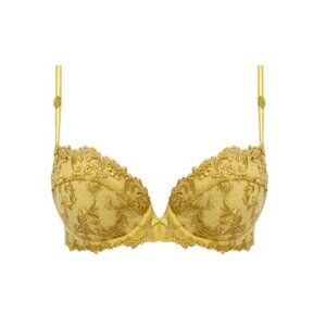 Wacoal Decadence Embroidered Push-Up Bra 32DD Gold Lace Padded Adjustable Straps